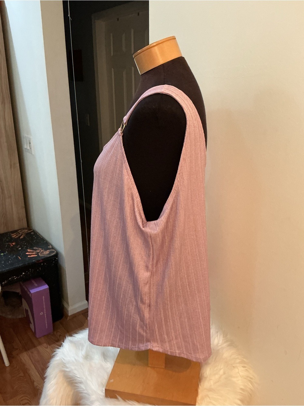 NWT Jennifer Lopez XXL soft lavendar Shimmer Ring Strap Tank Top Plus Size - Picture 9 of 11